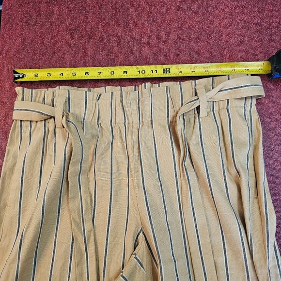 J. Jill Linen Stretch Paper Bag Waist Pants LP Wide Leg Crop Pull On Coastal - Picture 6 of 11